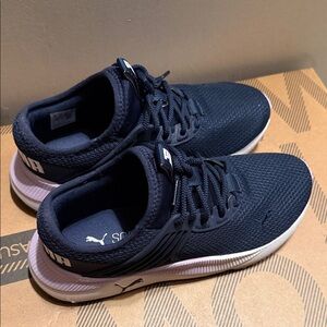 Puma Dark Blue Athletic Shoes with Light Soles